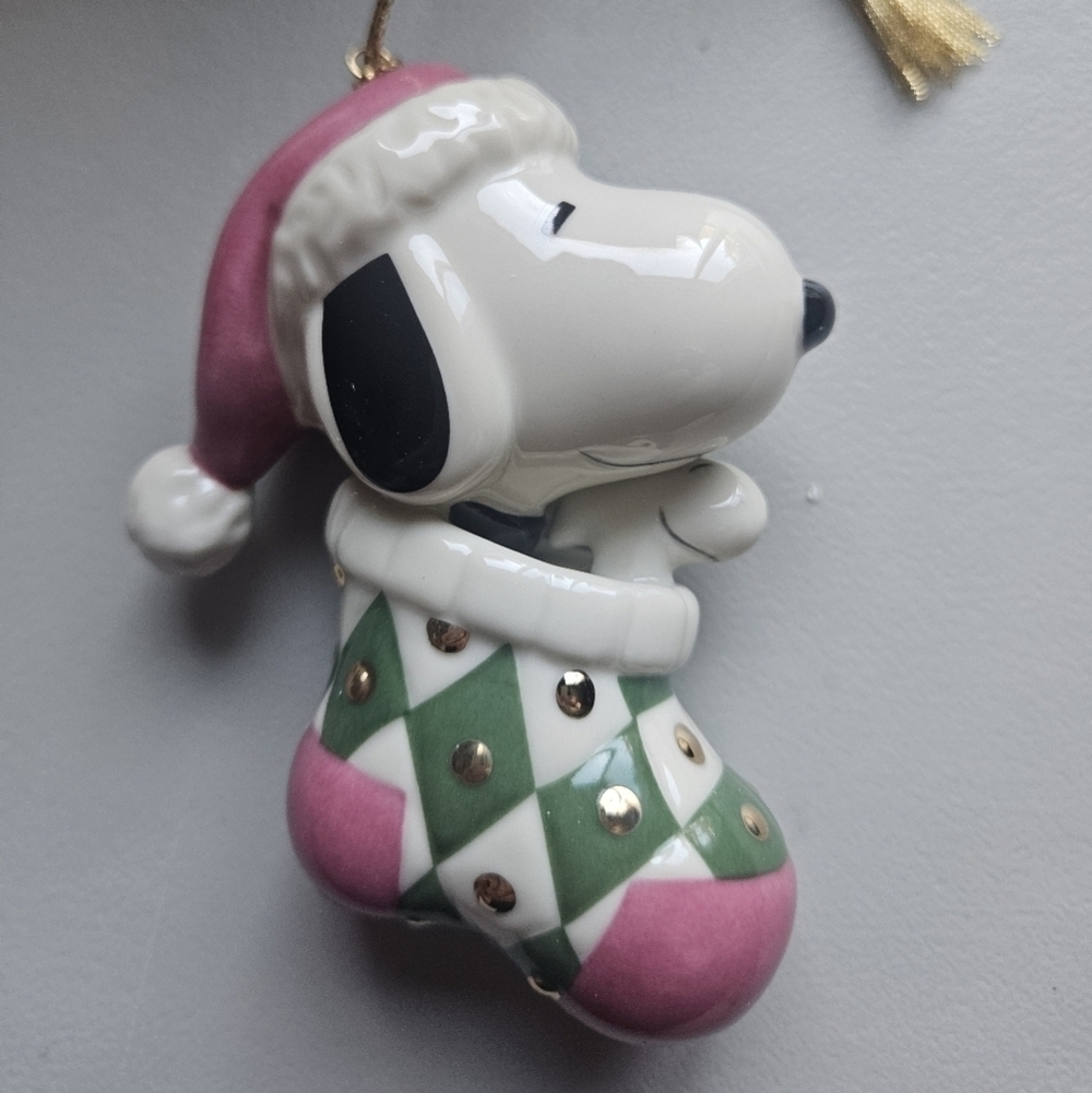 NEW In Box Lenox Classics UFS Snoopy Christmas Ornament